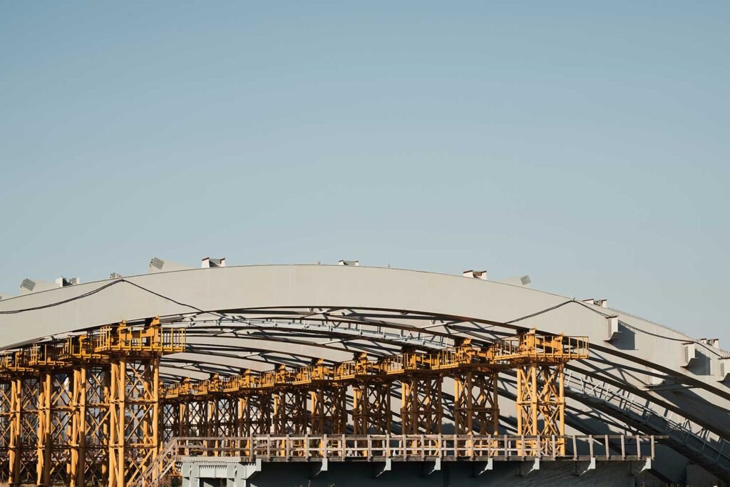Industrial bridge construction project